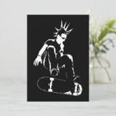 Skateboardpunk Einladung (Stehend Vorderseite)