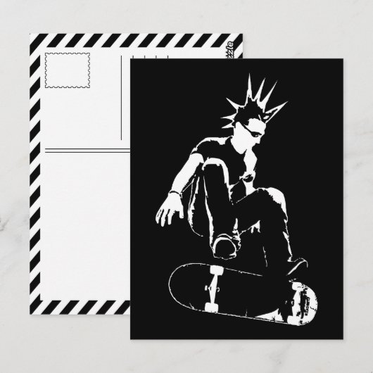 Skateboardpunk Postkarte (Vorne/Hinten)
