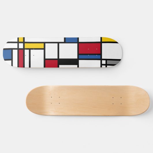 Skateboards art Piet Mondrian abstraction (Horizontal)