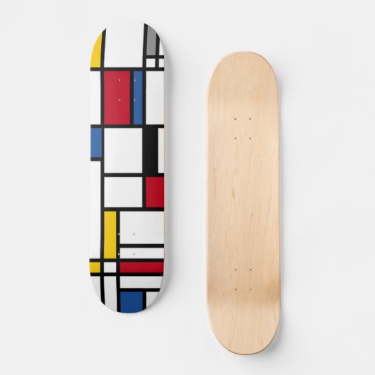 Skateboards art Piet Mondrian abstraction (Vorderseite)
