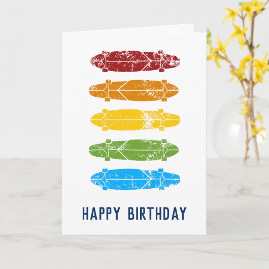 Skateboards mit Regenbogen-Longboards - Benutzerde Karte (Gelbe Blume)