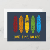 Skateboards mit Regenbogen-Longboards - Benutzerde Postkarte (Vorne/Hinten)