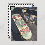 Skateboards Postkarte (Vorne/Hinten)