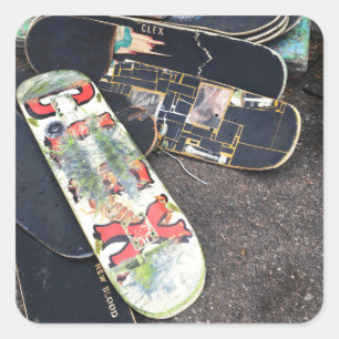 Skateboards Quadratischer Aufkleber