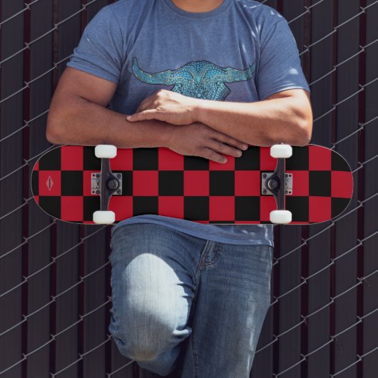 Skateboards Schwarzes und Rotes Schachbrett HAMbWG (Außenbereich 3)