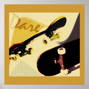 Skateboards Vintager Druck Poster