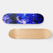 Skateboards+Wolf+Tier+Wasserfarbe+grün+blau Skateboard (Horizontal)