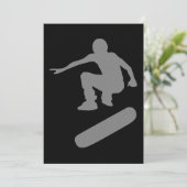 SkateboardSilhouette Einladung (Stehend Vorderseite)