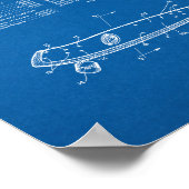 Skateboardstruktur-Patent - Blueprint Poster (Ecke)