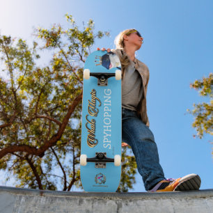 Skateboardwale auf Rädern, die Spyhopping Skateboard