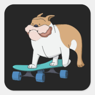 SKATEBOARING BULL DOG STICKERS