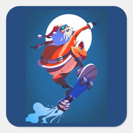 SKATEBOARING SANTA CLAUS STICKERS (Vorderseite)