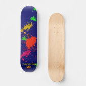 SKATEBOARTEN - KRASSE PAINT SPLATS - LIBERTY DOG P SKATEBOARD (Vorderseite)