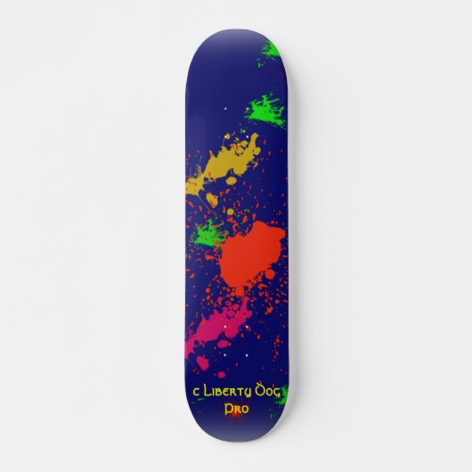 SKATEBOARTEN - KRASSE PAINT SPLATS - LIBERTY DOG P SKATEBOARD (Vorne)