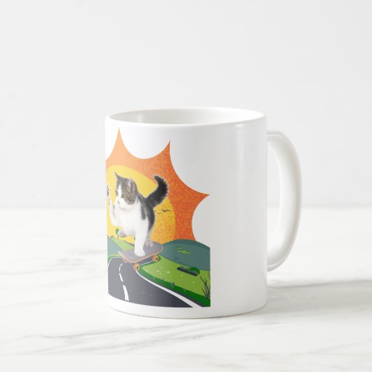 Skatebroading Cat Kaffeetasse (VorderseiteRechts)