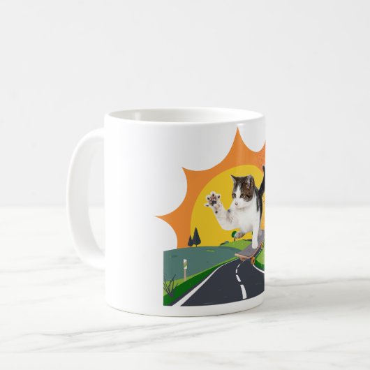 Skatebroading Cat Kaffeetasse (Vorderseite Links)