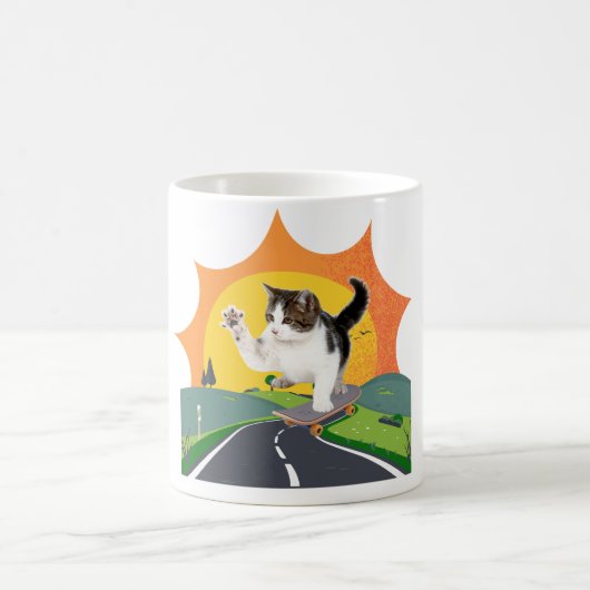 Skatebroading Cat Kaffeetasse (Mittel)