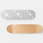 Skatedeck Grau und Weiß Skateboard (Horizontal)