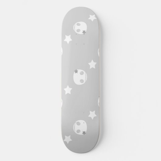 Skatedeck Grau und Weiß Skateboard (Vorderseite)