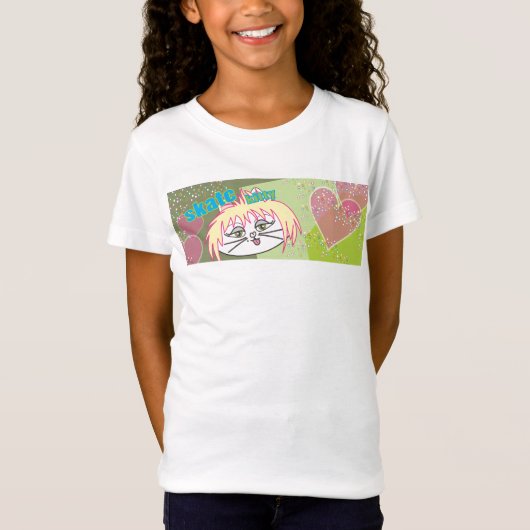 Skatekitty-Liebe T-Shirt (Vorderseite)