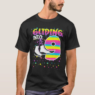 Skaten 9th Birthday Kids Gliding in 9 Yr Ice Sk T-Shirt