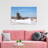 Skaten an den Windmühlen im Winter Leinwanddruck (Insitu (Wohnzimmer))