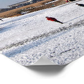 Skaten an den Windmühlen im Winter Poster (Ecke)