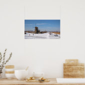 Skaten an den Windmühlen im Winter Poster (Küche)
