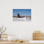 Skaten an den Windmühlen im Winter Poster (Küche)