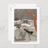 Skaten auf dem Frostsee, Abbildung für Postkarte (Vorne/Hinten)