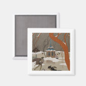 Skaten auf dem Frostsee Magnet (Vorderseite/Rückseite)