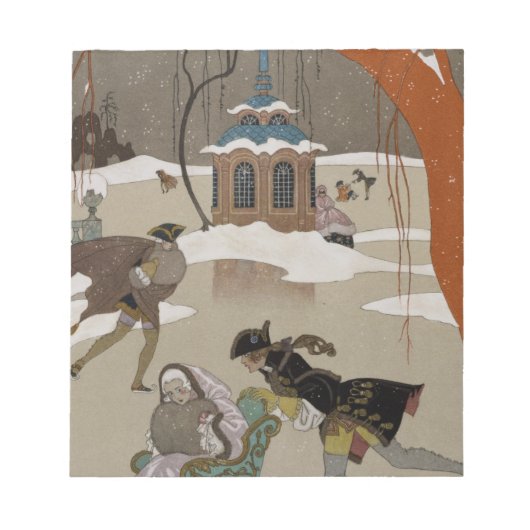 Skaten auf dem Frostsee Notizblock (Vorderseite)