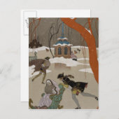 Skaten auf dem Frostsee Postkarte (Vorne/Hinten)