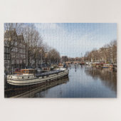 Skaten auf den Kanälen von Amsterdam Winter 2021 Puzzle (Horizontal)
