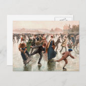 Skaten auf der Vintagen Ice-Illustration Postkarte (Vorne/Hinten)