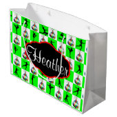 SKATEN-CHRISTMAS-GIFT-BAG "personalisierte BILDER" Große Geschenktüte (Rückseite Schrägansicht)