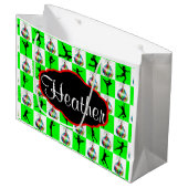 SKATEN-CHRISTMAS-GIFT-BAG "personalisierte BILDER" Große Geschenktüte (Vorderseite Schrägansicht)