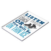 Skaten Coach Ice Abbildung Skaten Dünne Ice Notizblock (Linke Seite)