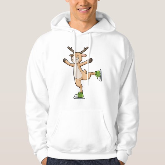 Skaten des Hirsches bei Eis mit Eiswürfel Hoodie (Vorderseite)