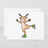 Skaten des Hirsches bei Eis mit Eiswürfel Postkarte (Vorne/Hinten)