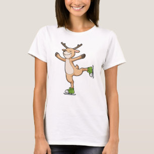 Skaten des Hirsches bei Eis mit Eiswürfel T-Shirt