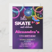 Skaten Disco Party Geburtstag Einladung (Vorderseite)