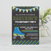 Skaten-Einladung| Roller Skate Geburtstag Einladung (Stehend Vorderseite)