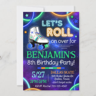 Skaten-Einladung, Roller-Skaten-Einladung Einladung