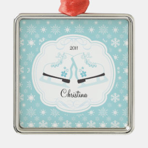 Skaten-Eis-Skate-datierte Weihnachtsverzierung Ornament Aus Metall