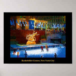 Skaten-Eisbahn, Rockefeller-Mitte, New York City Poster