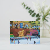 Skaten-Eisbahn, Rockefeller-Mitte, New York City Postkarte (Stehend Vorderseite)