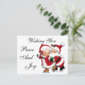 Skaten Frau Claus Postcard Postkarte (Stehend Vorderseite)