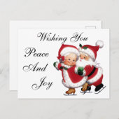 Skaten Frau Claus Postcard Postkarte (Vorne/Hinten)