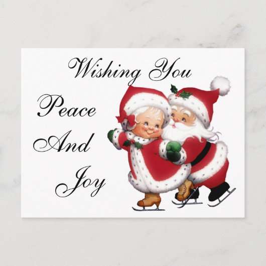 Skaten Frau Claus Postcard Postkarte (Vorderseite)